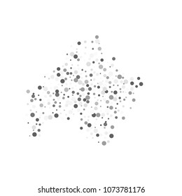 Vector gray confetti on transparent background. Falling tinsel and confetti from minimalistic geometrical confetti and ribbons. Flat falling glitter. Abstract triangles and ribbons on label.