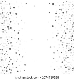 Vector gray confetti on transparent background. Falling tinsel and confetti from minimalistic geometrical confetti and ribbons. Flat falling glitter. Abstract triangles and ribbons on label.