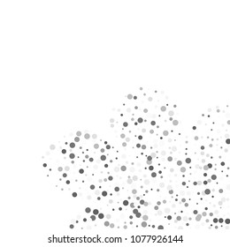 Vector gray confetti on transparent background. Falling tinsel and confetti from minimalistic geometrical confetti and ribbons. Flat falling glitter. Abstract triangles and ribbons on label.