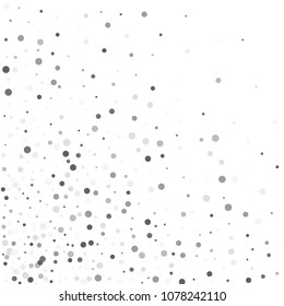 Vector gray confetti on transparent background. Falling tinsel and confetti from minimalistic geometrical confetti and ribbons. Flat falling glitter. Abstract triangles and ribbons on label.