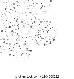 Vector gray confetti on transparent background. Falling tinsel and confetti from minimalistic geometrical confetti and ribbons. Flat falling glitter. Abstract triangles and ribbons on label.