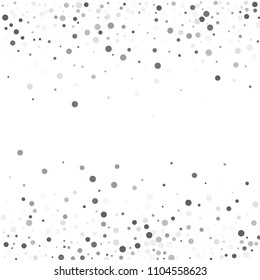 Vector gray confetti on transparent background. Falling tinsel and confetti from minimalistic geometrical confetti and ribbons. Flat falling glitter. Abstract triangles and ribbons on label.