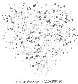 Vector gray confetti on transparent background. Falling tinsel and confetti from minimalistic geometrical confetti and ribbons. Flat falling glitter. Abstract triangles and ribbons on label.