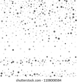 Vector gray confetti on transparent background. Falling tinsel and confetti from minimalistic geometrical confetti and ribbons. Flat falling glitter. Abstract triangles and ribbons on label.