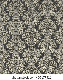 Vector gray decorative royal seamless floral ornament