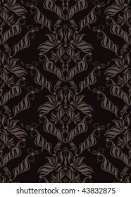 Vector gray decorative royal seamless floral ornament