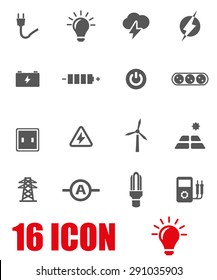 Vector gray electricity icon set.