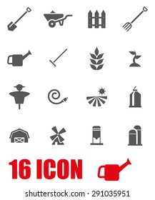 Vector gray farming icon set on white background