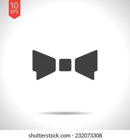 Vector gray flat bow-tie icon isolated on white. Eps10