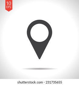 Vector gray flat navigation icon isolated on white. Eps10