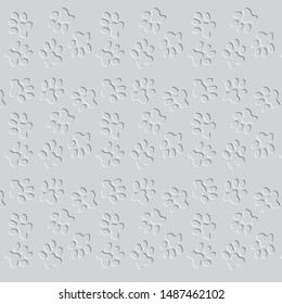Vector gray footprint on a gray background pattern
