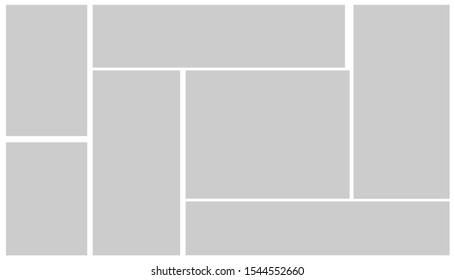 Vector gray frames. Board and branding Presentation. Creative theme. Logo Template, Collage Frames with Universal Colour Palette.
