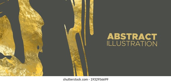 Vector Gray and Gold Design Templates for Brochures, Flyers, Mobile Technologies, Applications, Online Services, Typographic Emblems, Logo, Banners and Infographic. Golden Abstract Background.