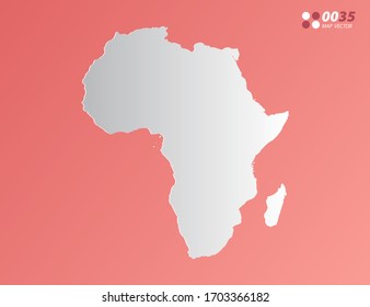 Vector Gray gradient of Africa map on orange background.