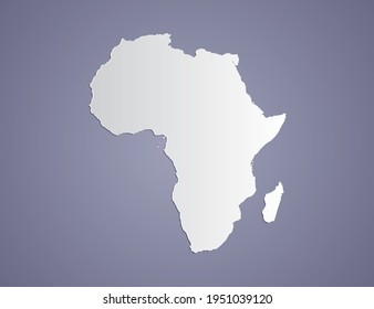 Gradiente gris vectorial de África mapea sobre fondo morado.