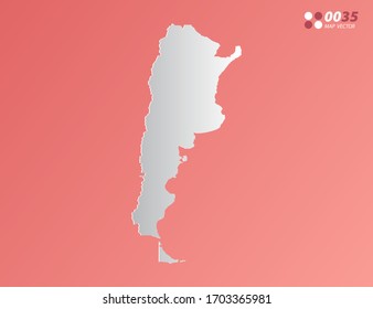 Vector Gray gradient of Argentina map on orange background.