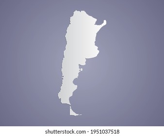 Vector Gray gradient of Argentina map on purple background.