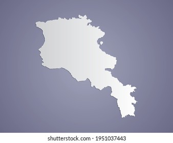 Vector Gray gradient of Armenia map on purple background.