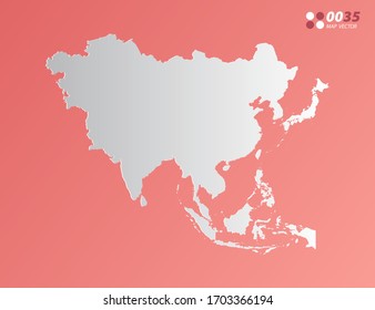 Vector Gray gradient of Asia map on orange background.