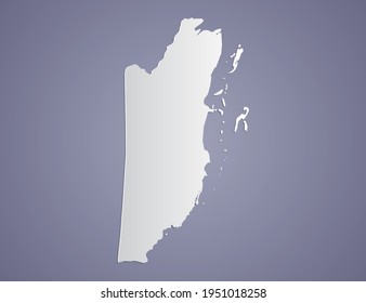 Vector Gray gradient of Belize map on purple background.