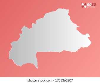 Vector Gray gradient of Burkina Faso map on orange background.