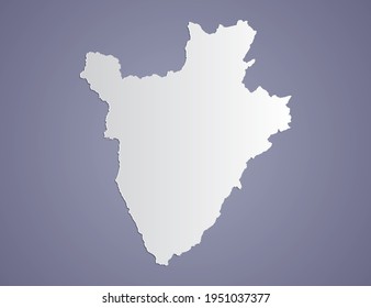 Vector Gray gradient of Burundi map on purple background.