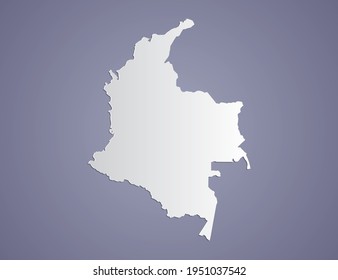 Vector Gray gradient of Colombia map on purple background.