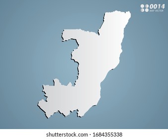 Vector Gray gradient of Congo map on blue background.