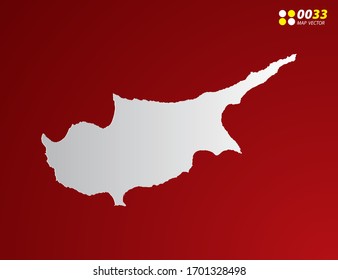 Vector Gray gradient of Cyprus map on red background.