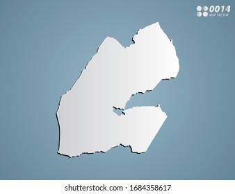 Vector Gray gradient of Djibouti map on blue background.