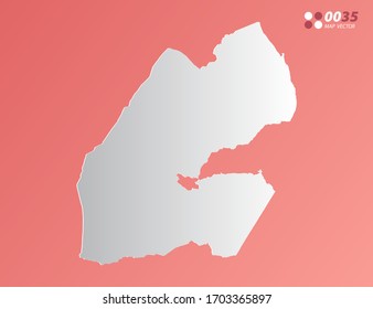 Vector Gray gradient of Djibouti map on orange background.