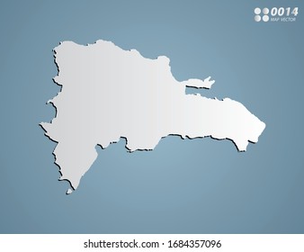Vector Gray gradient of Dominican Republic map on blue background.