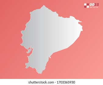 Vector Gray gradient of Ecuador map on orange background.