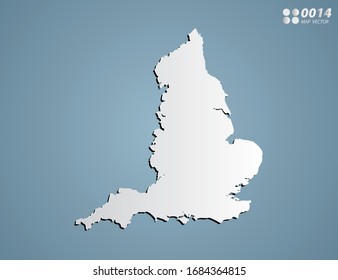 Vector Gray gradient of England map on blue background.