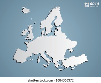 Vector Gray gradient of Europe map on blue background.