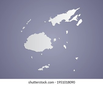 Vector Gray gradient of Fiji map on purple background.