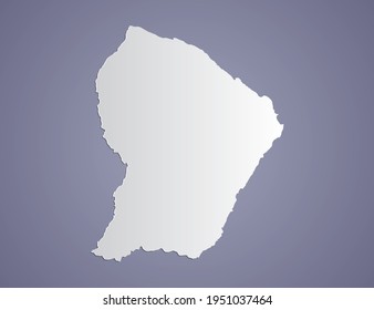 Vector Gray gradient of French Guiana map on purple background.