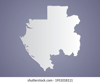 Vector Gray gradient of Gabon map on purple background.