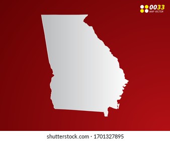 Vector Gray gradient of Georgia (USA) map on red background.