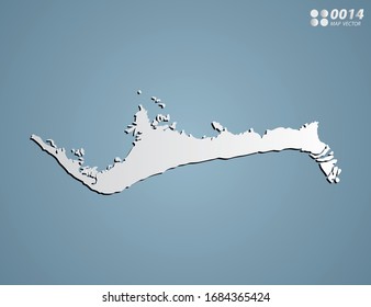 Gradiente gris vector del mapa de Grand Bahama sobre fondo azul.