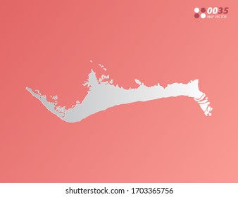 Vector Gray gradient of Grand Bahama map on orange background.