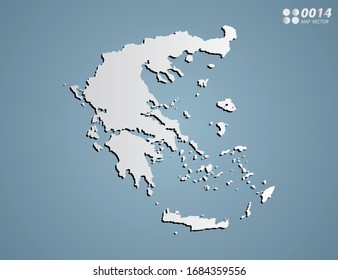 Vector Gray gradient of Greece map on blue background.