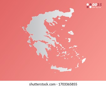 Vector Gray gradient of Greece map on orange background.