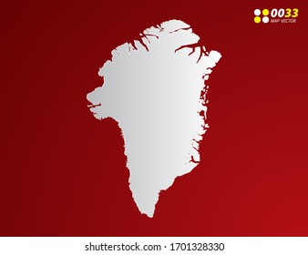 Vector Gray gradient of Greenland map on red background.