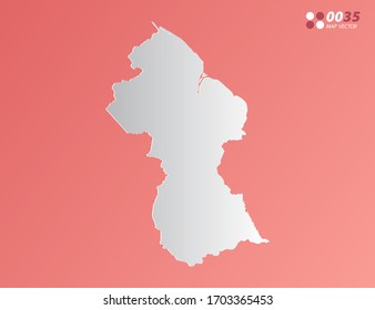 Vector Gray gradient of Guyana map on orange background.