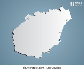 Vector Gray gradient of Hainan map on blue background.