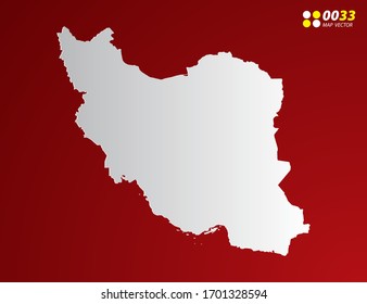 Vector Gray gradient of Iran map on red background.