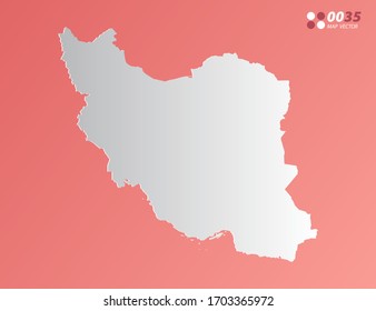 Vector Gray gradient of Iran map on orange background.
