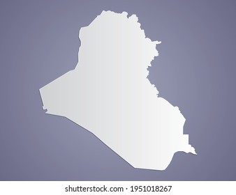 Vector Gray gradient of Iraq map on purple background.