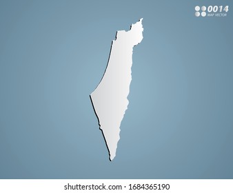 Vector Gray gradient of Israel map on blue background.